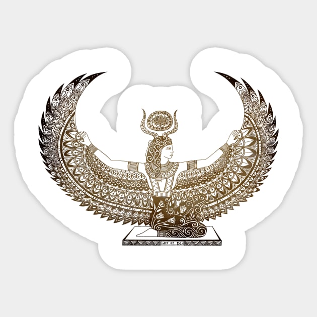 Isis Papyrus - Egyptian Art Sticker by Art_et_Be